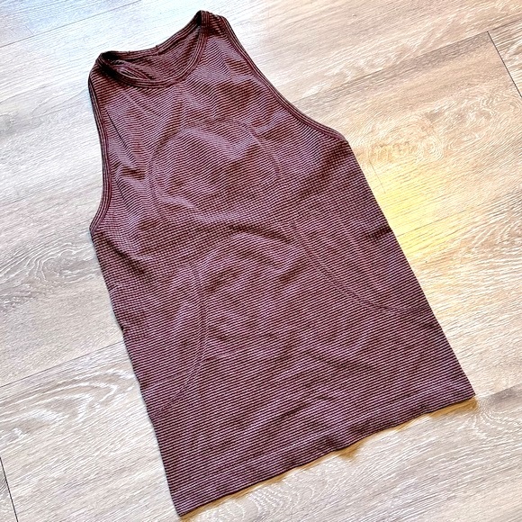 LULULEMON • Run Swiftly Tech Tank Top • Size 6 • Tonka Stripe Heathered Bordeaux - Picture 7 of 13